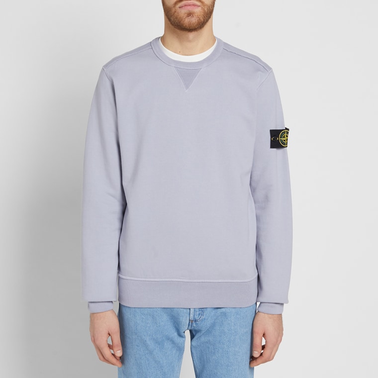 Very Goods | Stone Island Garment Dyed Crew Sweat (Lavender Very Goods | Stone Island Garment Dyed Crew Sweat (Lavender