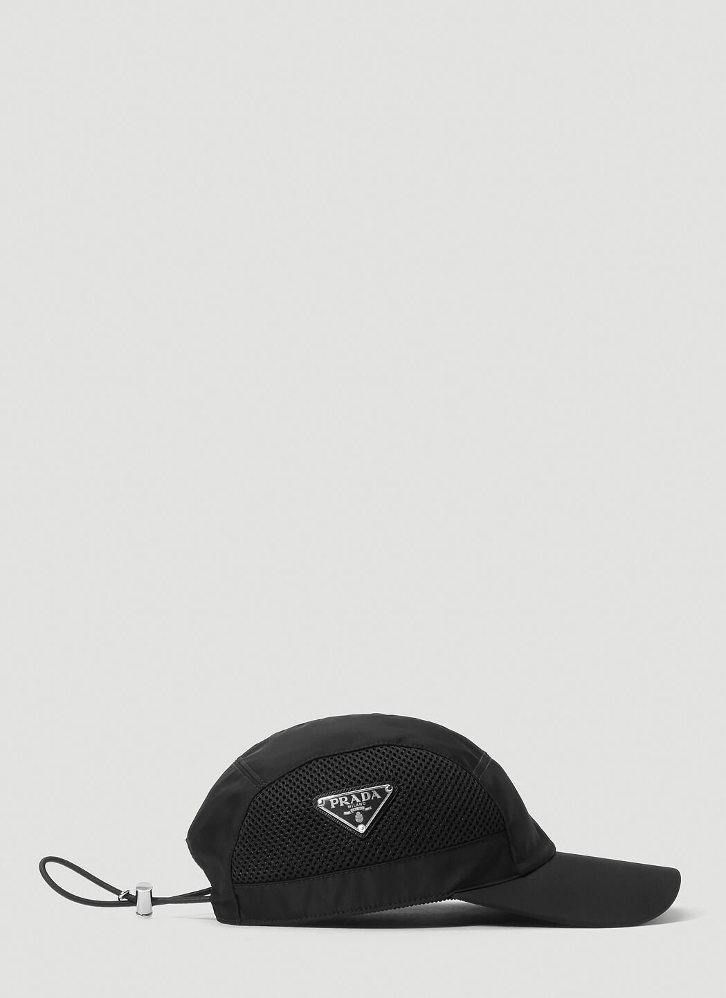 Very Goods | Prada Mesh-Panel Nylon Baseball Cap in Black | LN-CC