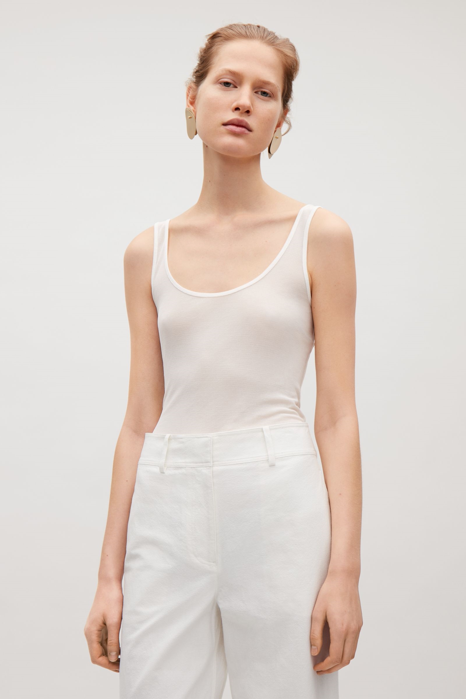 white silk vest top