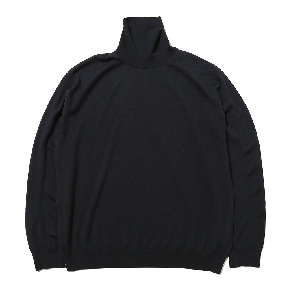 Very Goods | WOOL CASHMERE HIGH GAUGE KNIT TURTLE NECK P/O NAVY