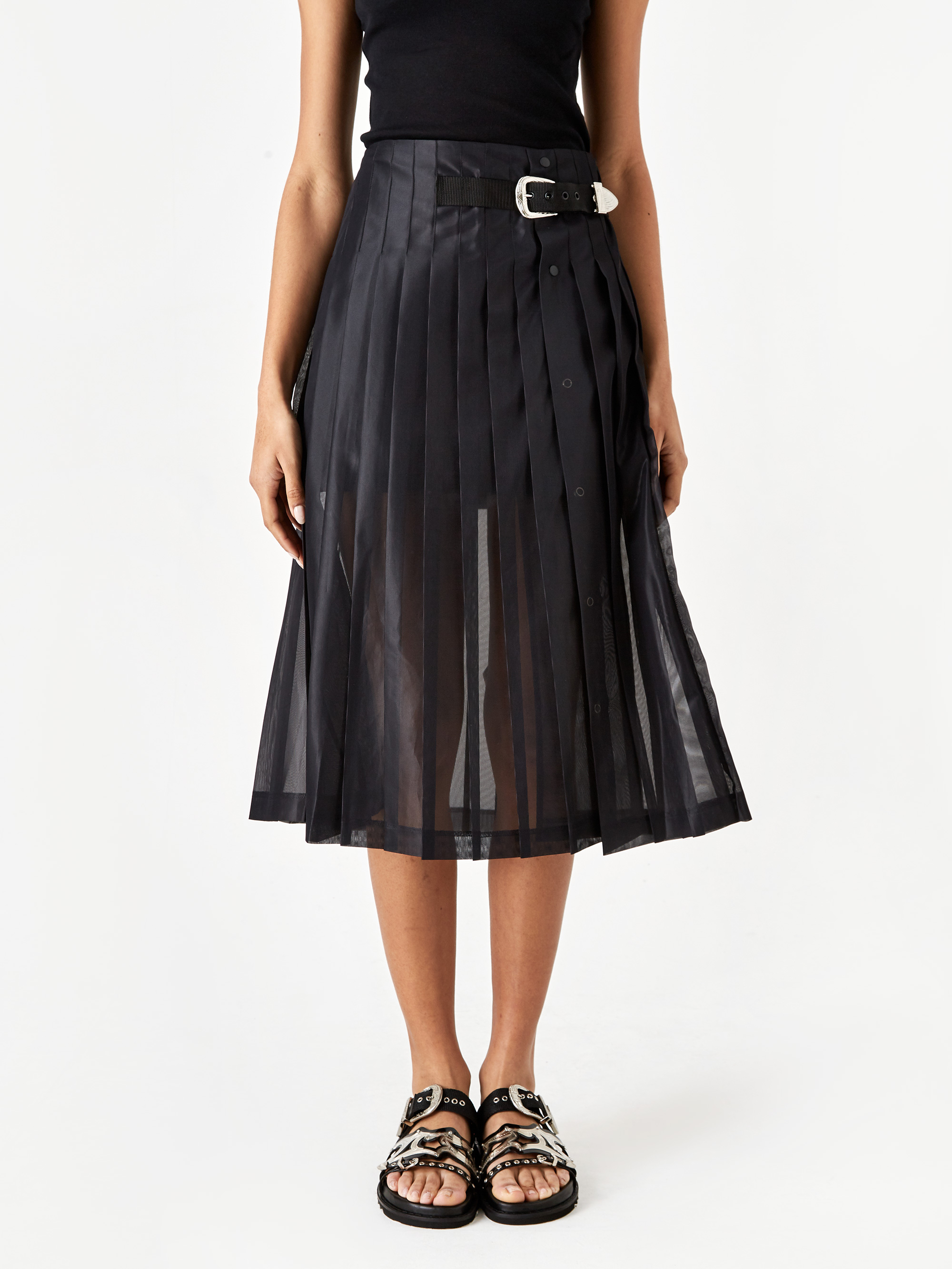 Very Goods | TOGA PULLA Polyester Mesh Skirt - Black