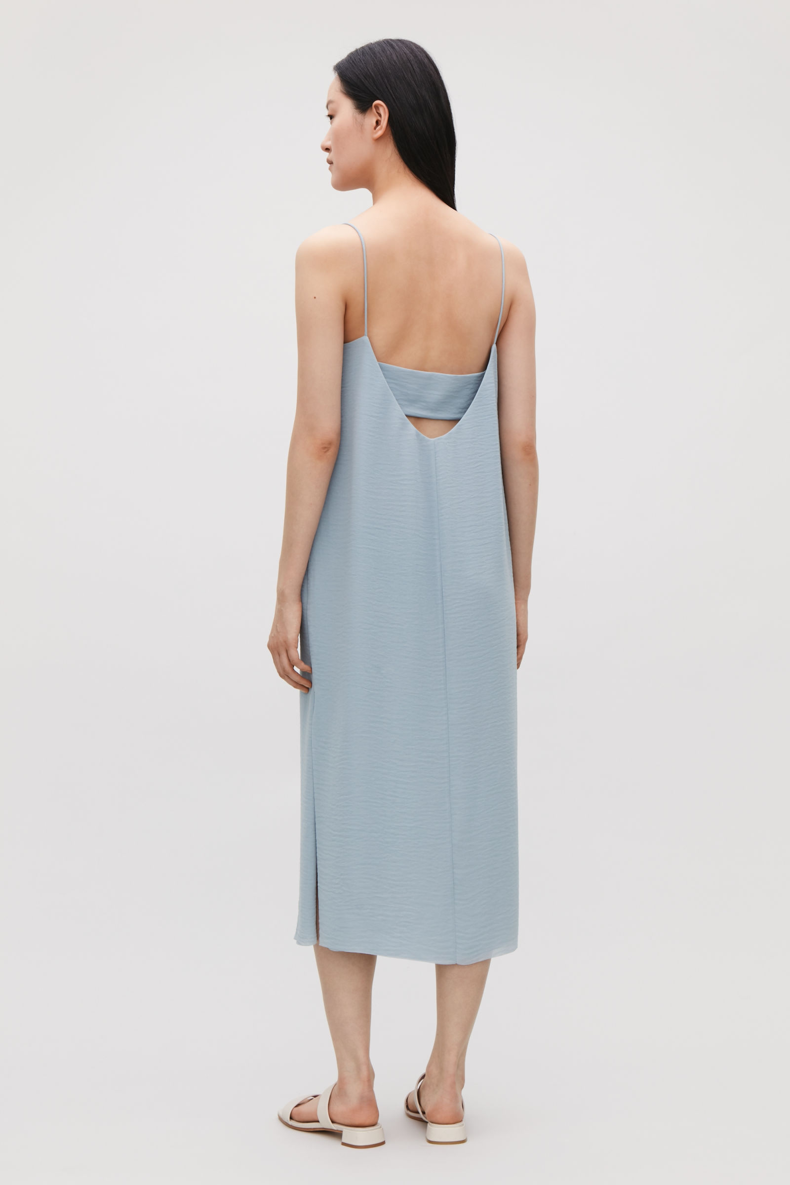 cos layered open back dress