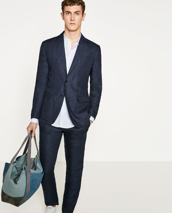 linen suit zara