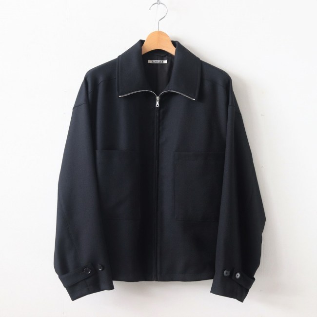 AURALEE WOOL SERGE ZIP-UP BLOUSON-