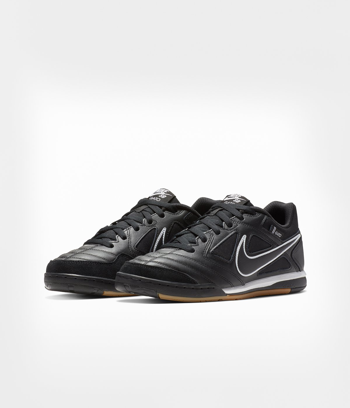 nike sb gato black white gum