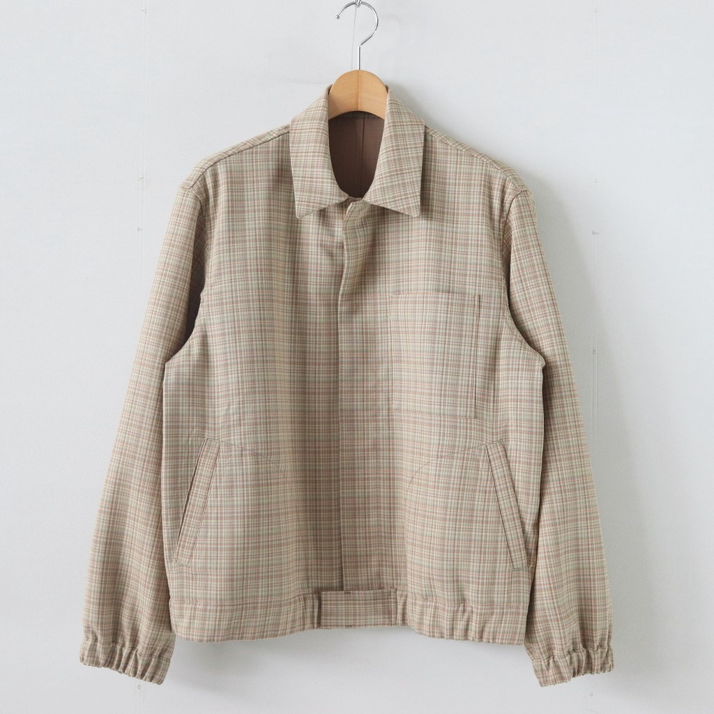 Very Goods | HARD TWIST WOOL DOUBLE FACE CHECK BLOUZON #BEIGE