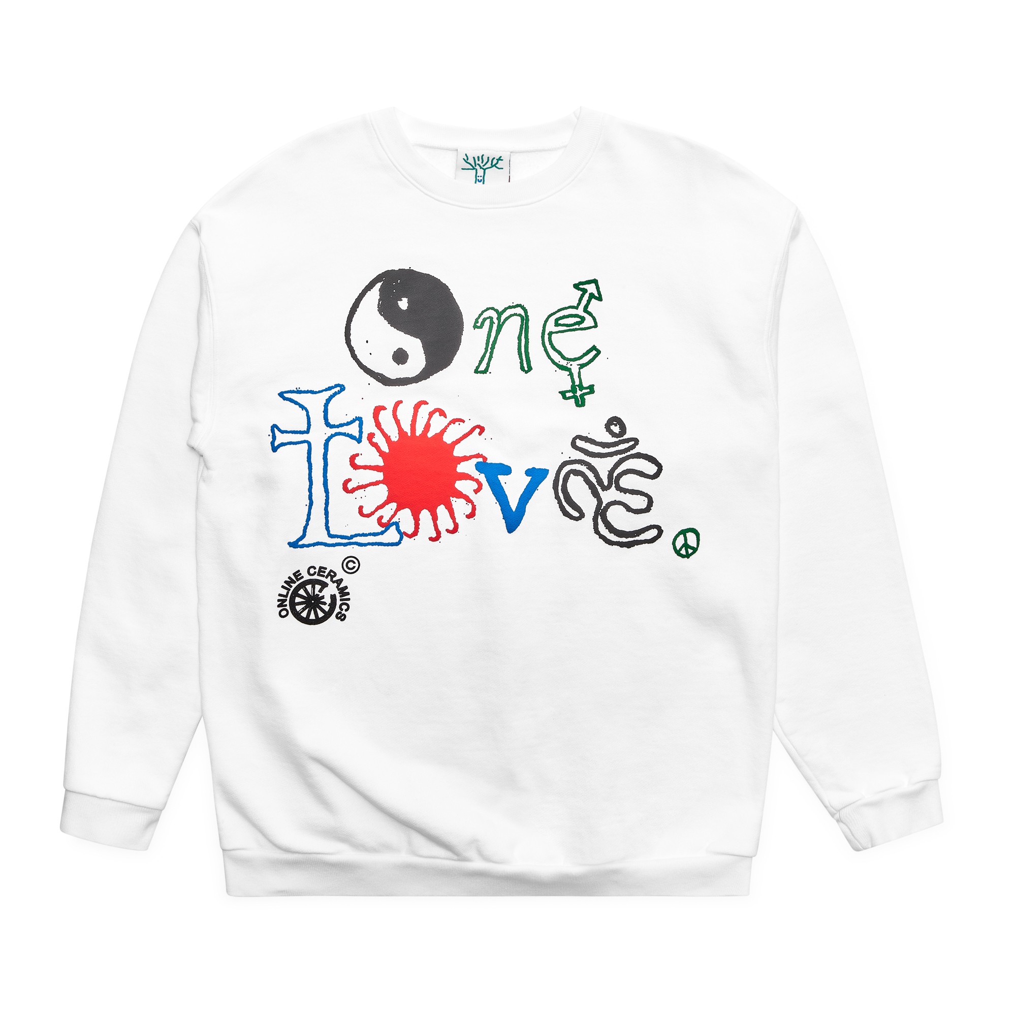 Online Ceramics「One Love」ホワイトセーター　スウェット Very Goods | Online Ceramics One Love Sweatshirt (White)