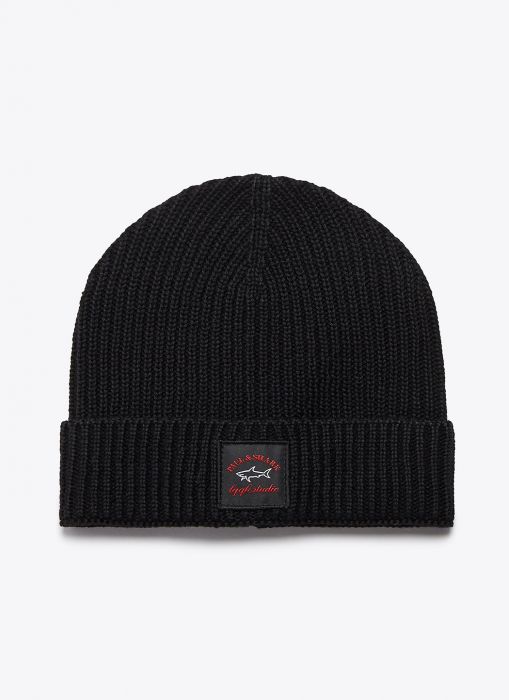 paul and shark beanie black