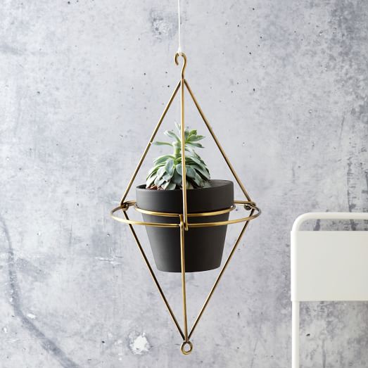 Very Goods | Hanging Wire Pot Bracket - Plated Brass | West Elm