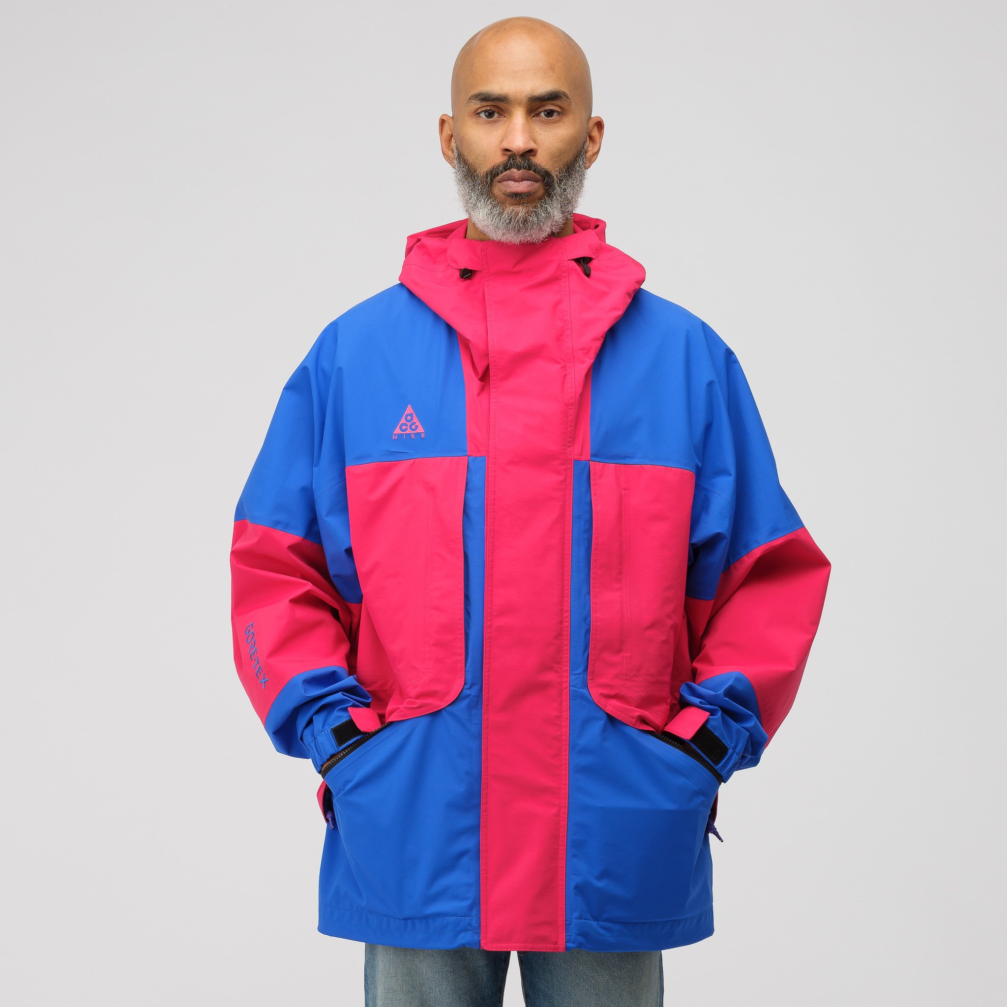 Very Goods Nikelab Acg Goretex Jacket In Pink Royal Blue Notre