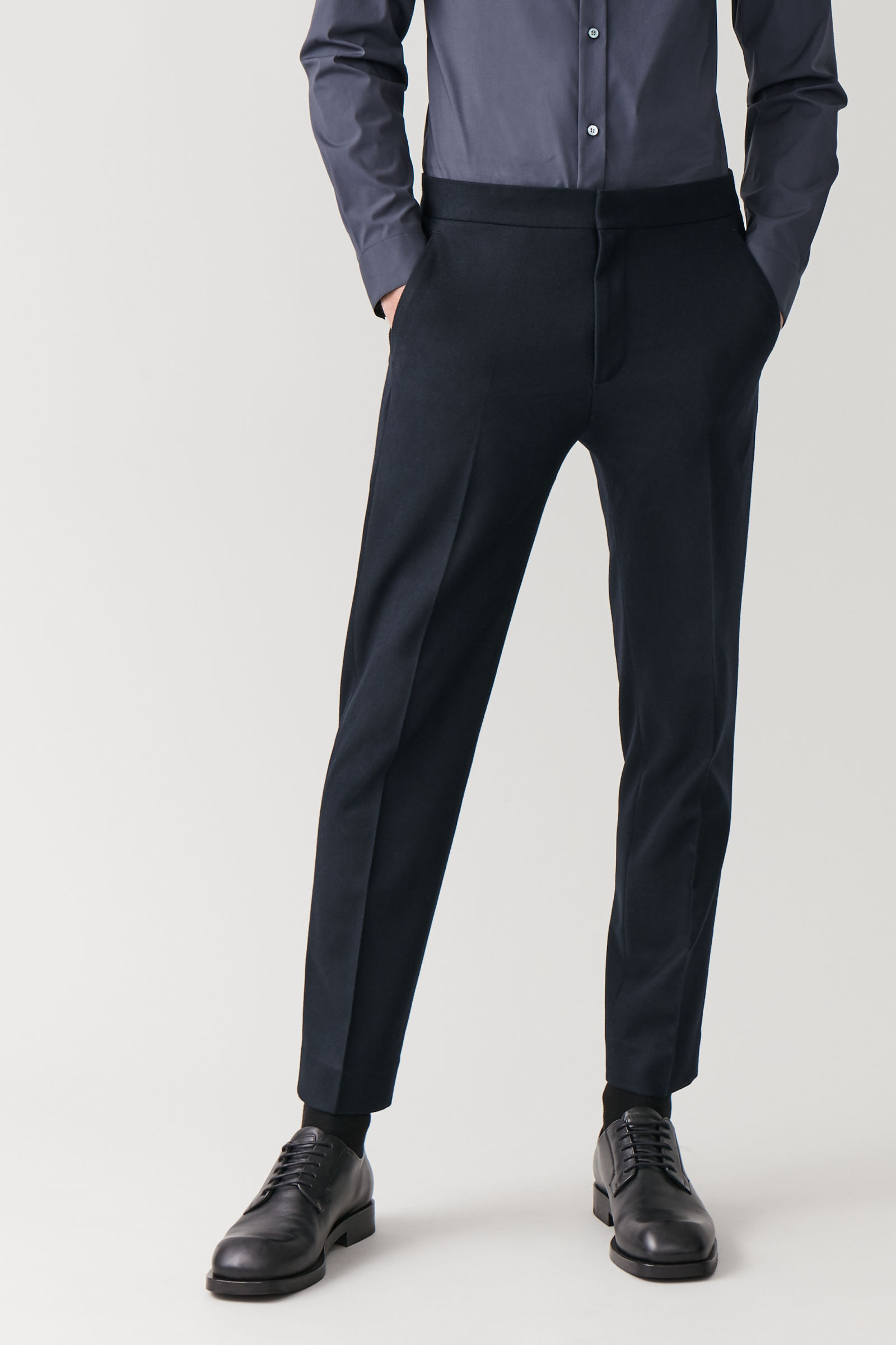 Wool and cashmere straight pants