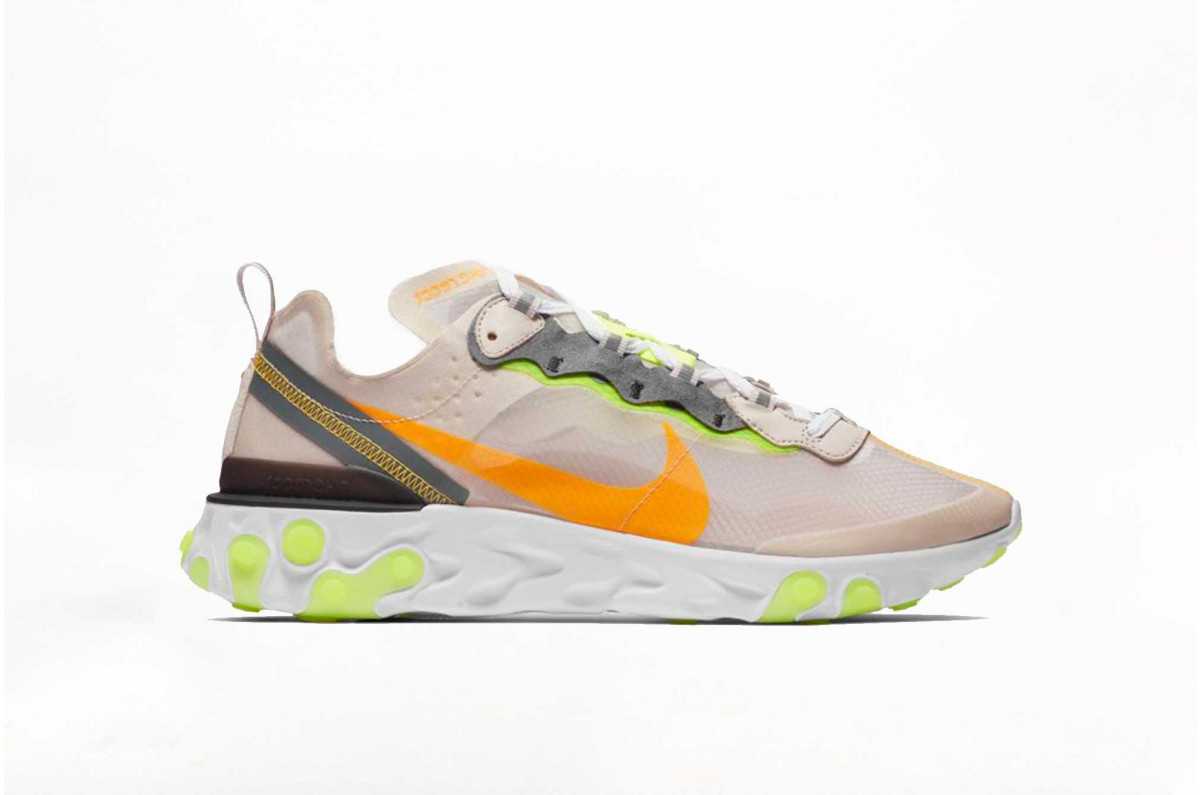 nike react element 87 orange on feet