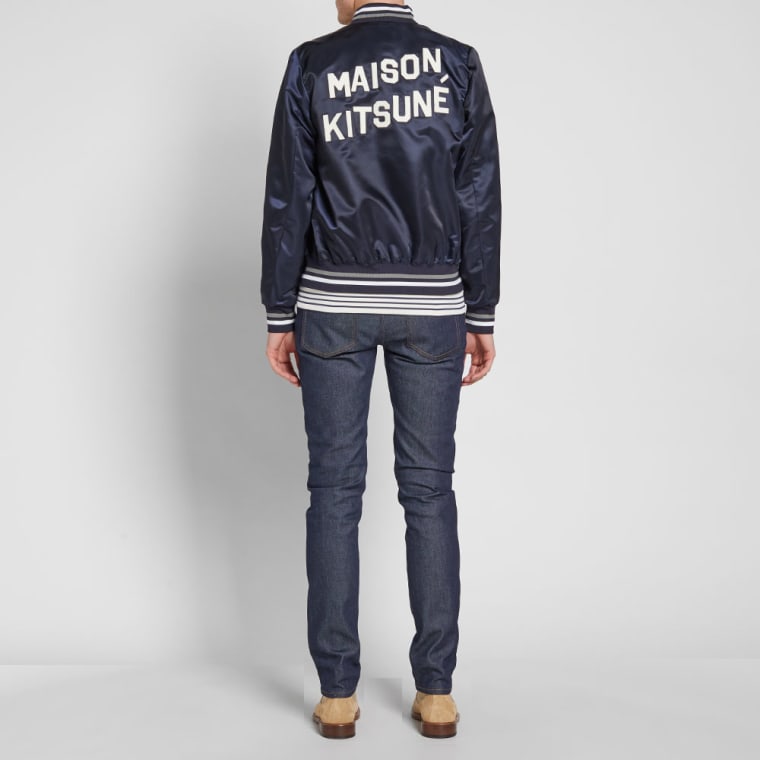 Very Goods, Maison Kitsuné Satin Teddy Jacket (Navy)