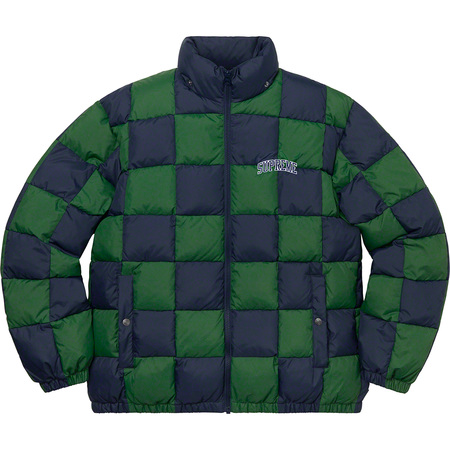 Very Goods | Supreme: Checkerboard Puffy Jacket - Navy
