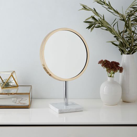 Very Goods Marble Base Vanity Mirror Brass West Elm