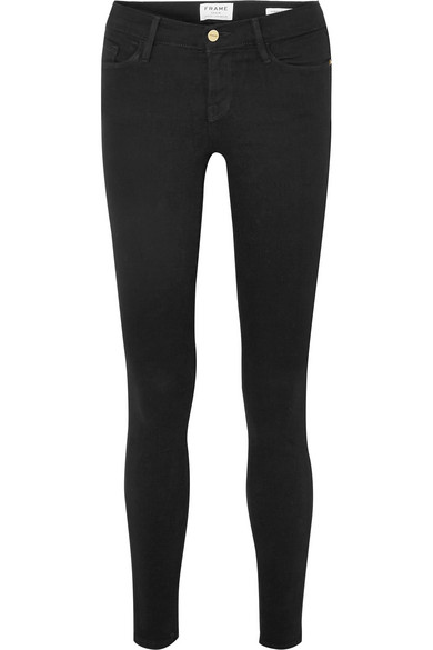 frame le skinny de jeanne crop black