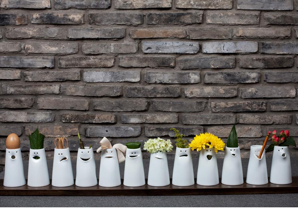 Very Goods Spin Ceramic 12 Faces Vase Set