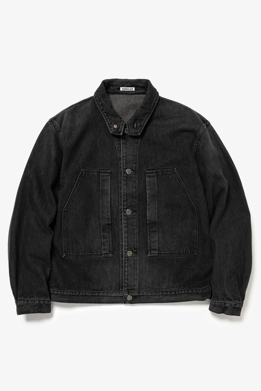 Auralee Washed Hard Twist Denim Blouson - Light Indigo