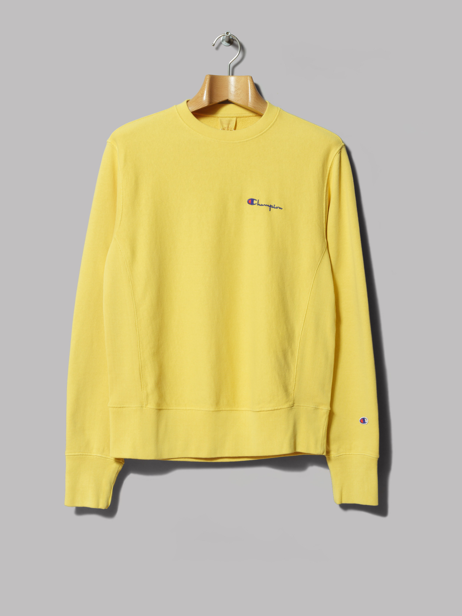 light yellow champion crew neck sweatshirt