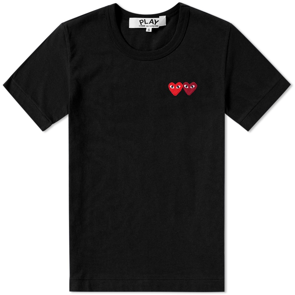 comme des garcons play double heart logo tee