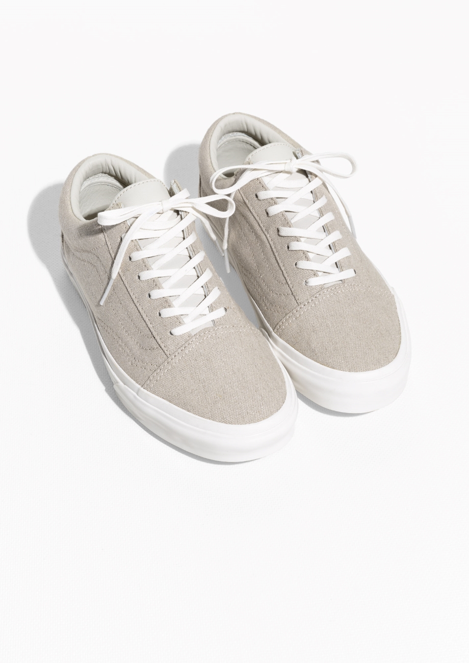 linen vans slip on