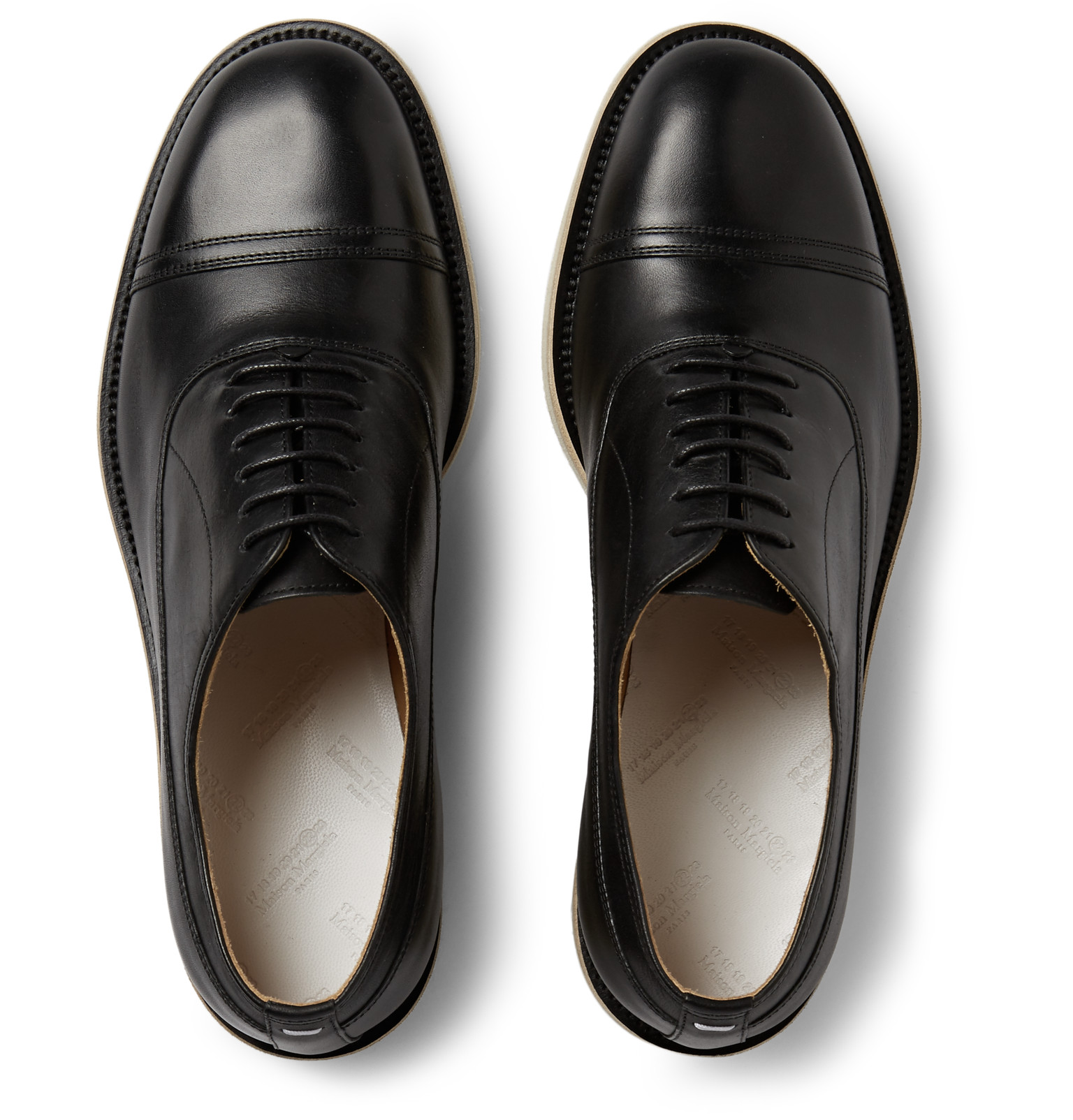 Very Goods | Maison Margiela - Cap-Toe Leather Oxford Shoes display picture 2