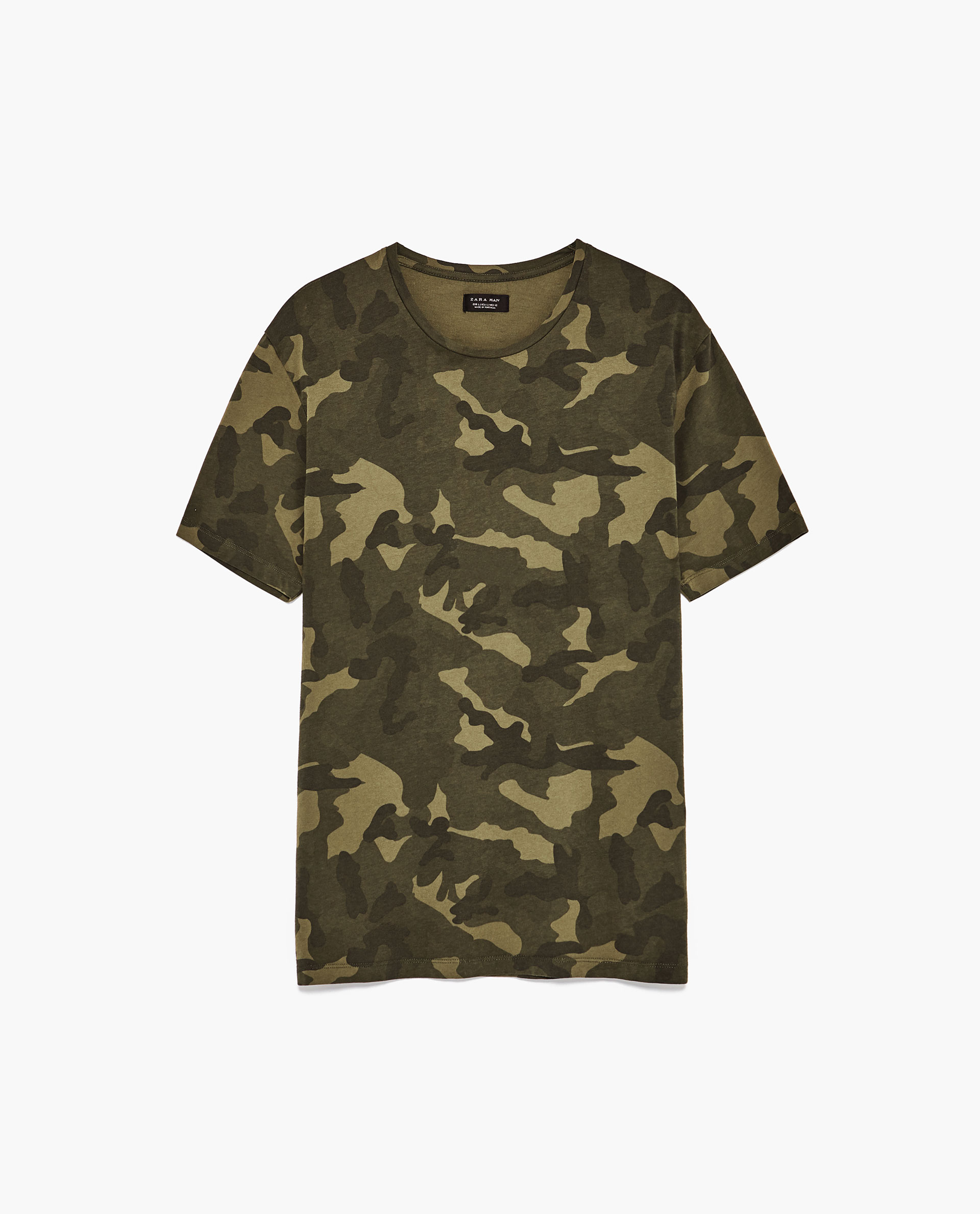 t shirt camouflage zara