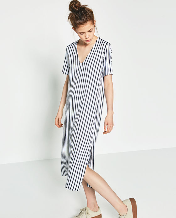 LONG STRIPED DRESS - Collection-TRF-NEW 