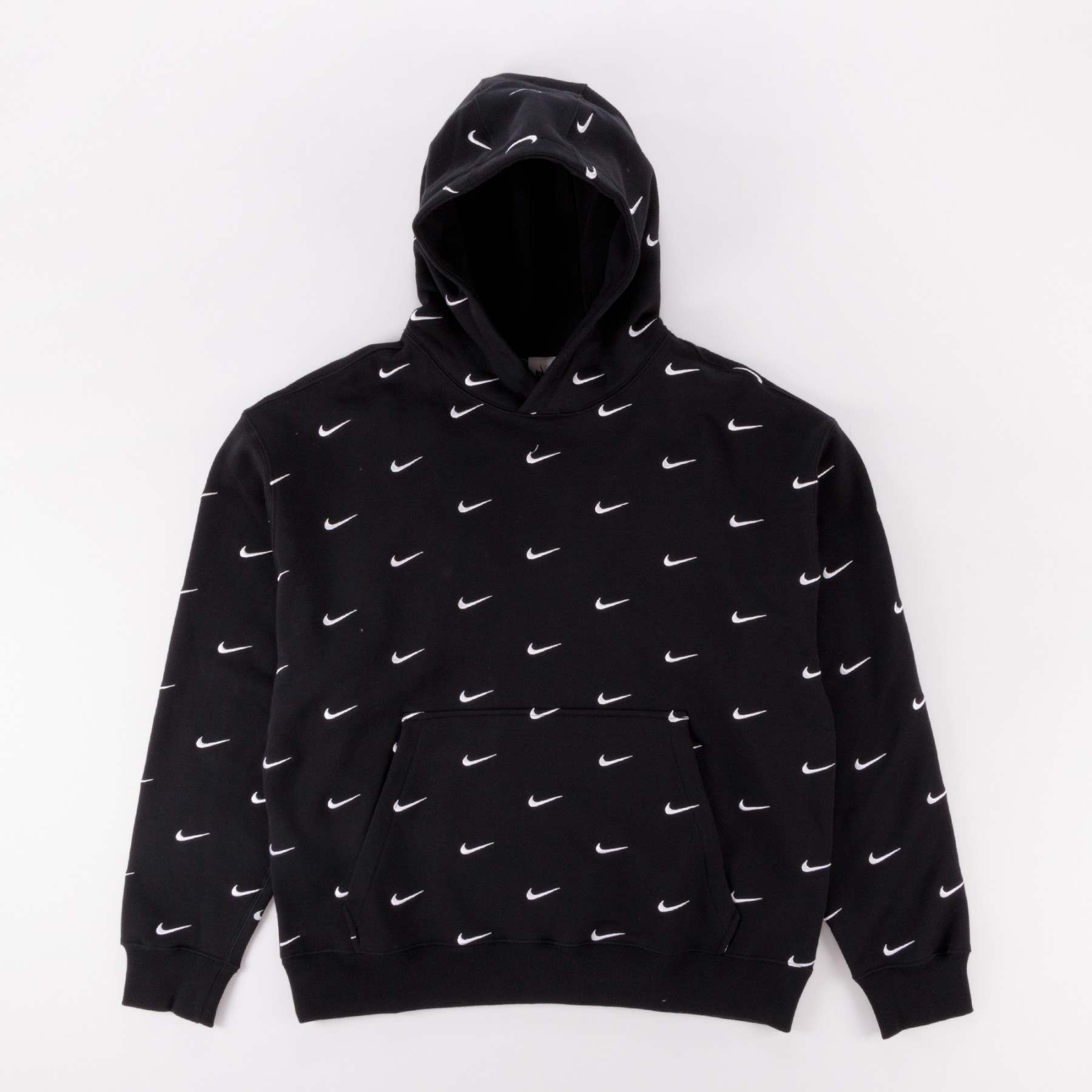 nike swoosh logo hoodie black