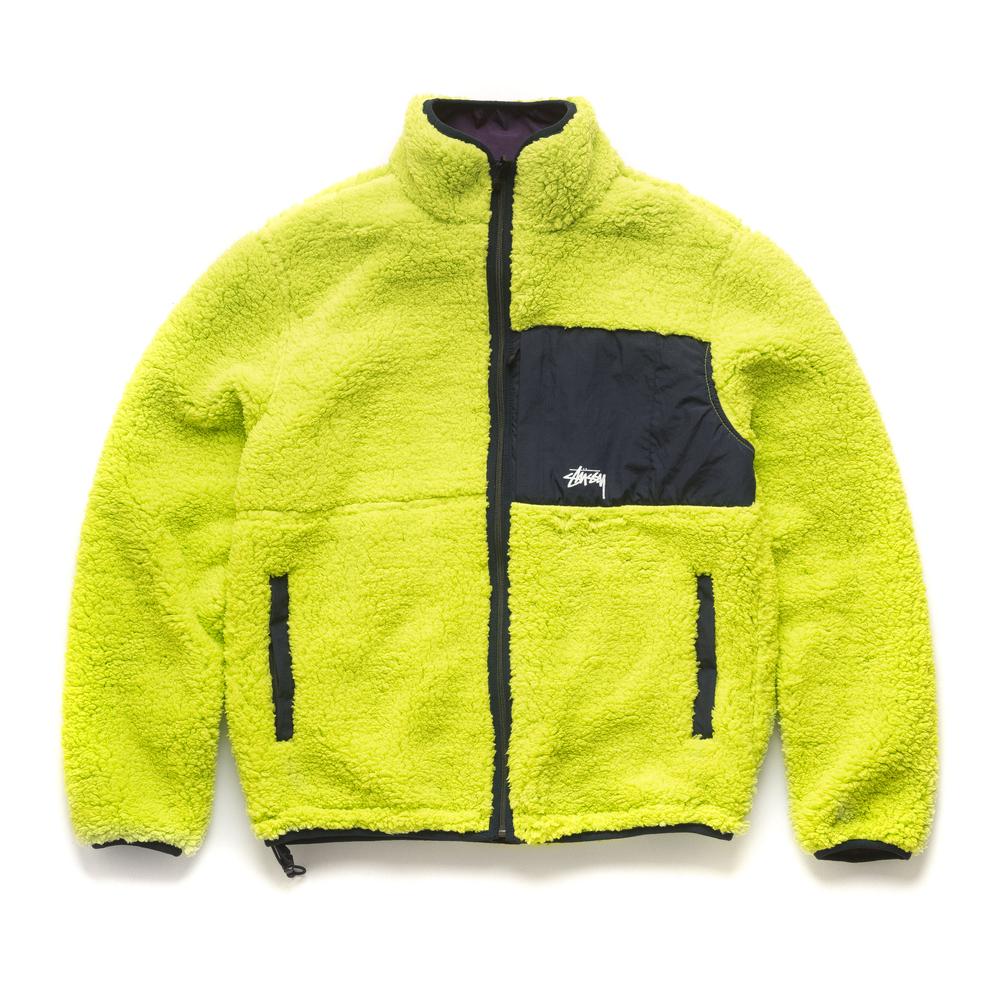 Very Goods | Stussy Reversible Micro Fleece Jacket - Lime | Sporadic