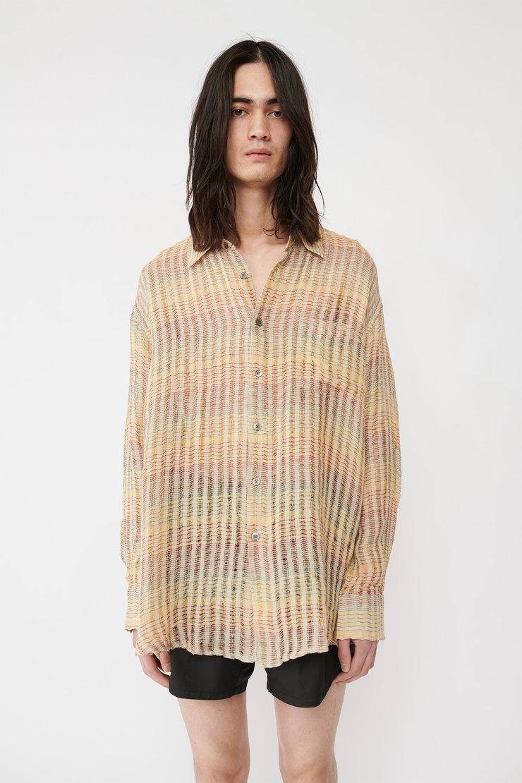 Very Goods | Borrowed Shirt Red Stripe Structure. - Our Legacy
