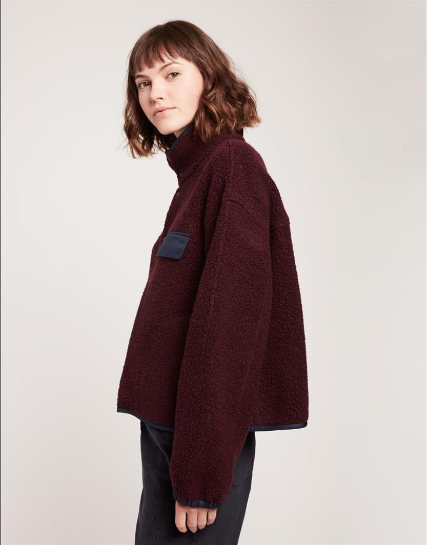 Very Goods | FRESCO JACKET BURGUNDY SHERPA | Steven Alan