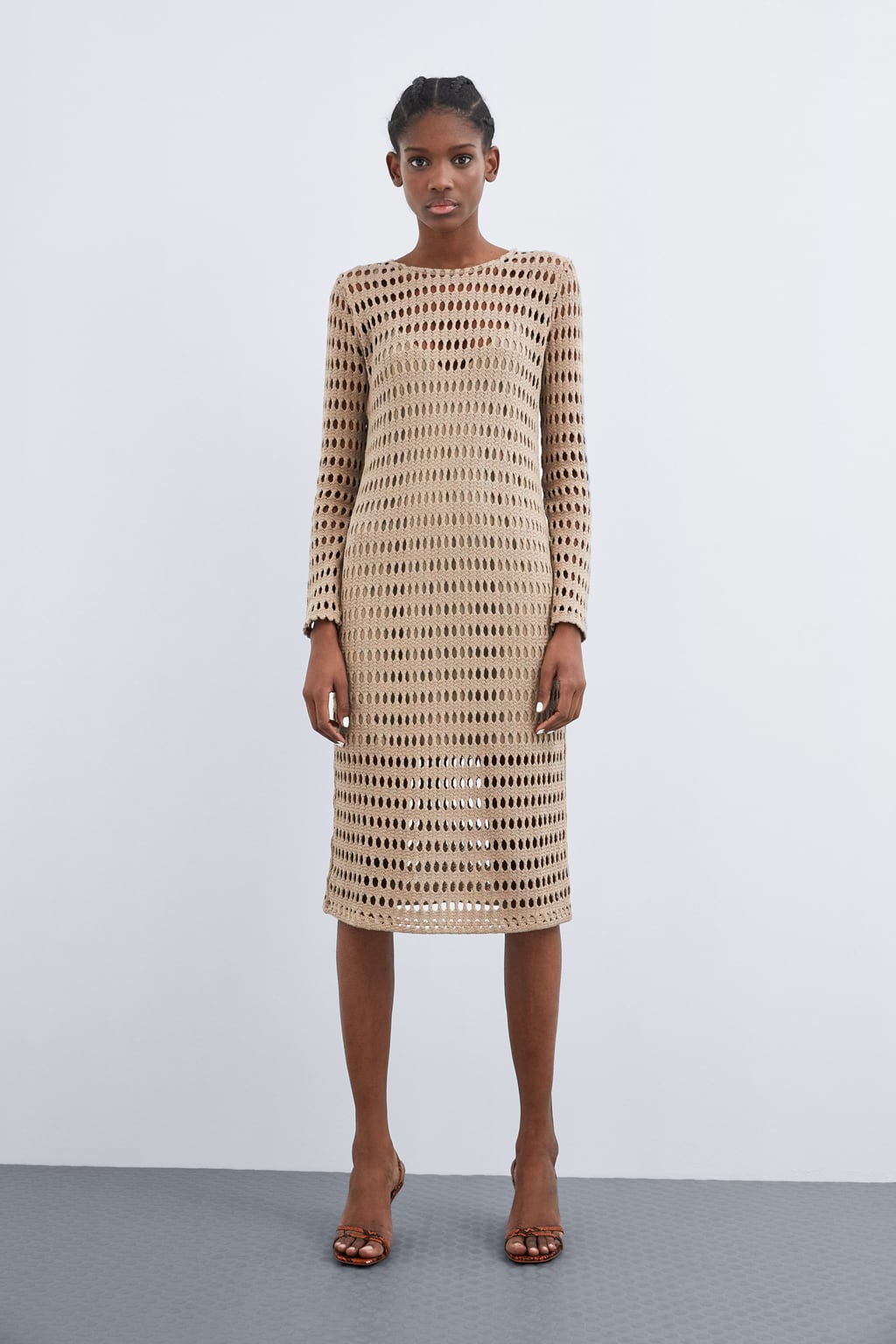 zara pointelle dress