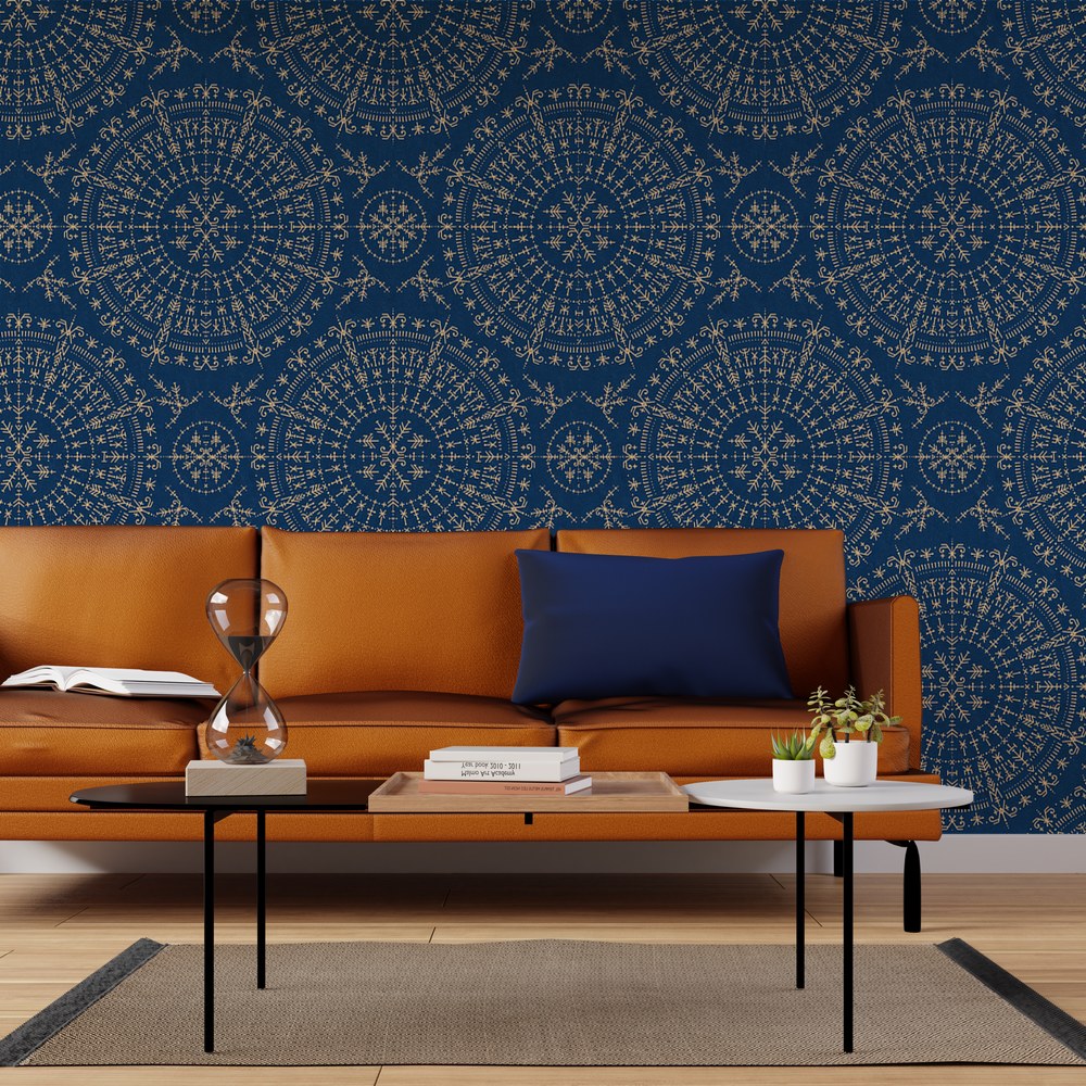 Very Goods | Papier peint intissé HEIMANA X BLEU NOIR coloris bleu nuit - Papier  Peint - 4MURS, image size:1000x1000