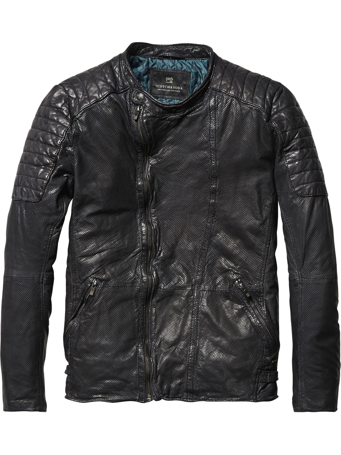 Very Goods Leather Biker Jacket Leather Jackets Men s Clothing at Scotch Soda