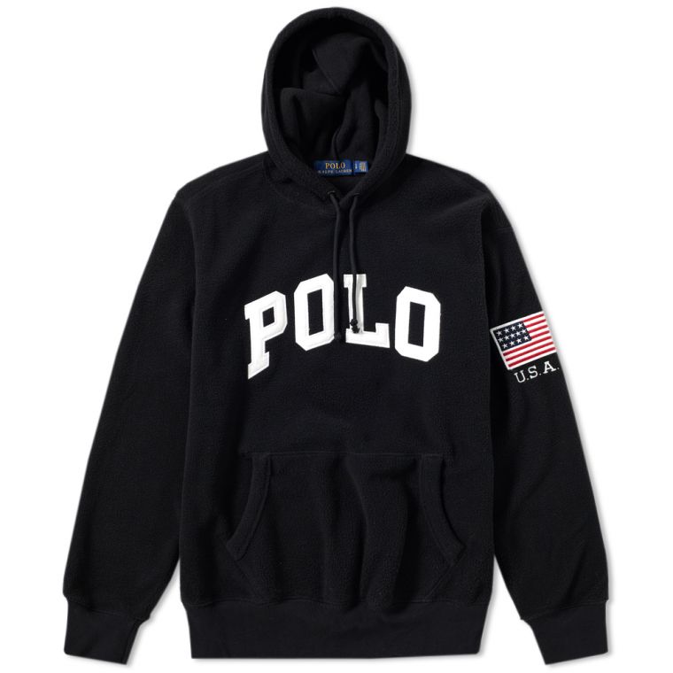 black polo fleece hoodie