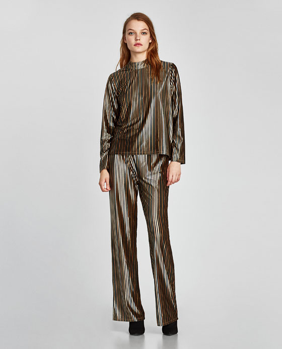 PRINTED SATIN TROUSERS - Trousers - Woman - ZARA United States