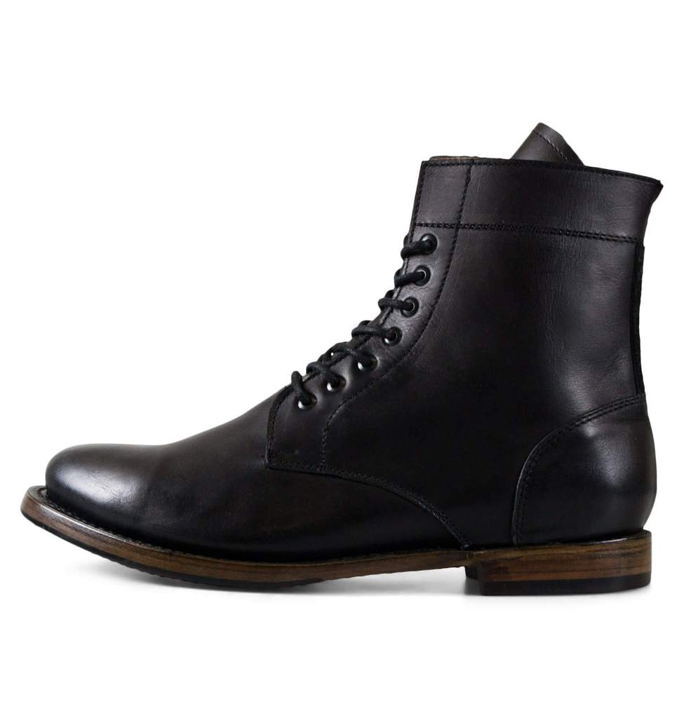 womens black lace up leather boots