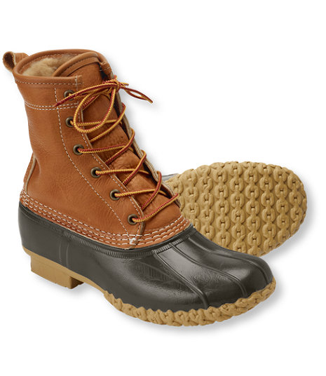 tumbled leather bean boots