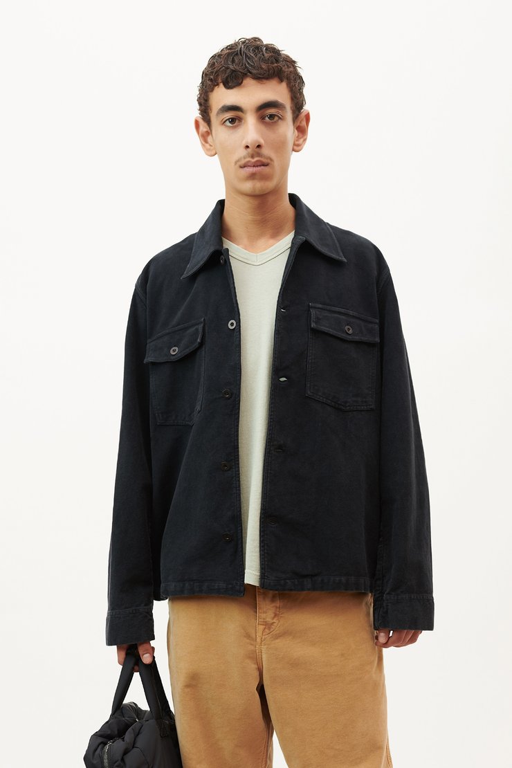Very Goods | Evening Coach Jacket Blueblack Moleskin - Our Very Goods | Evening Coach Jacket Blueblack Moleskin - Our