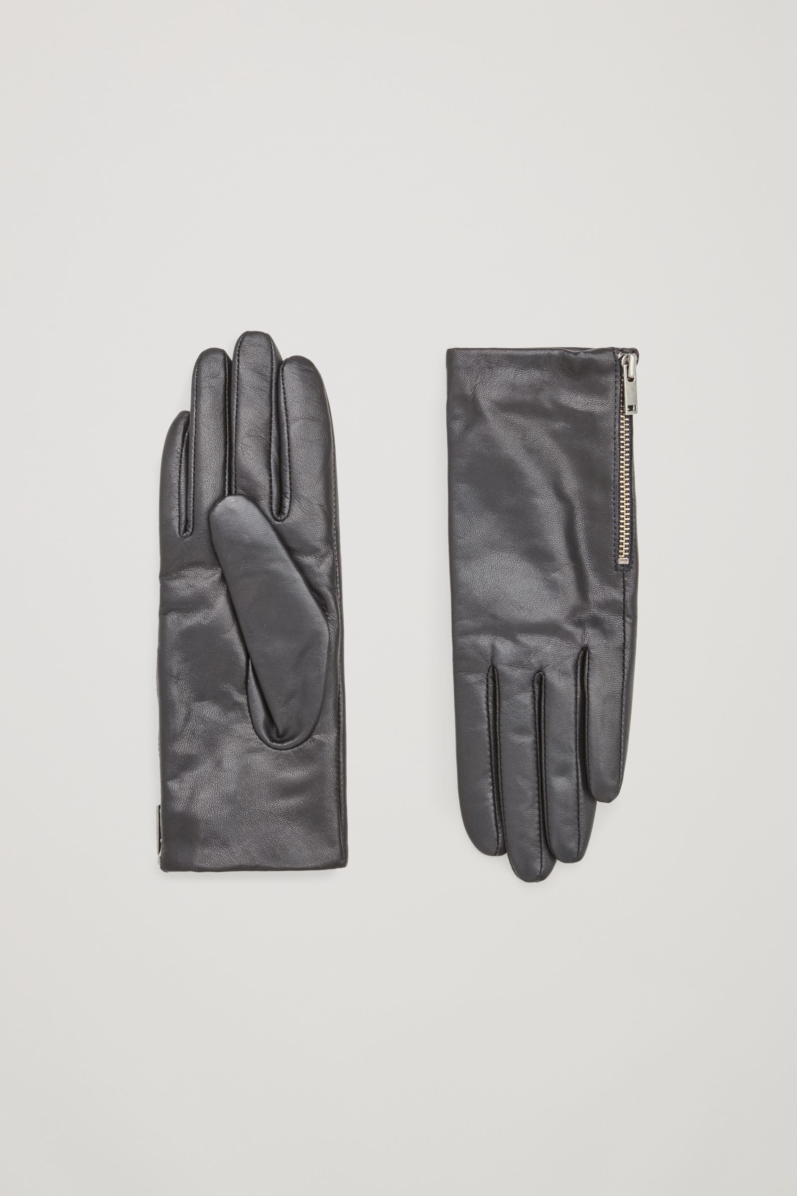 cos leather gloves zip