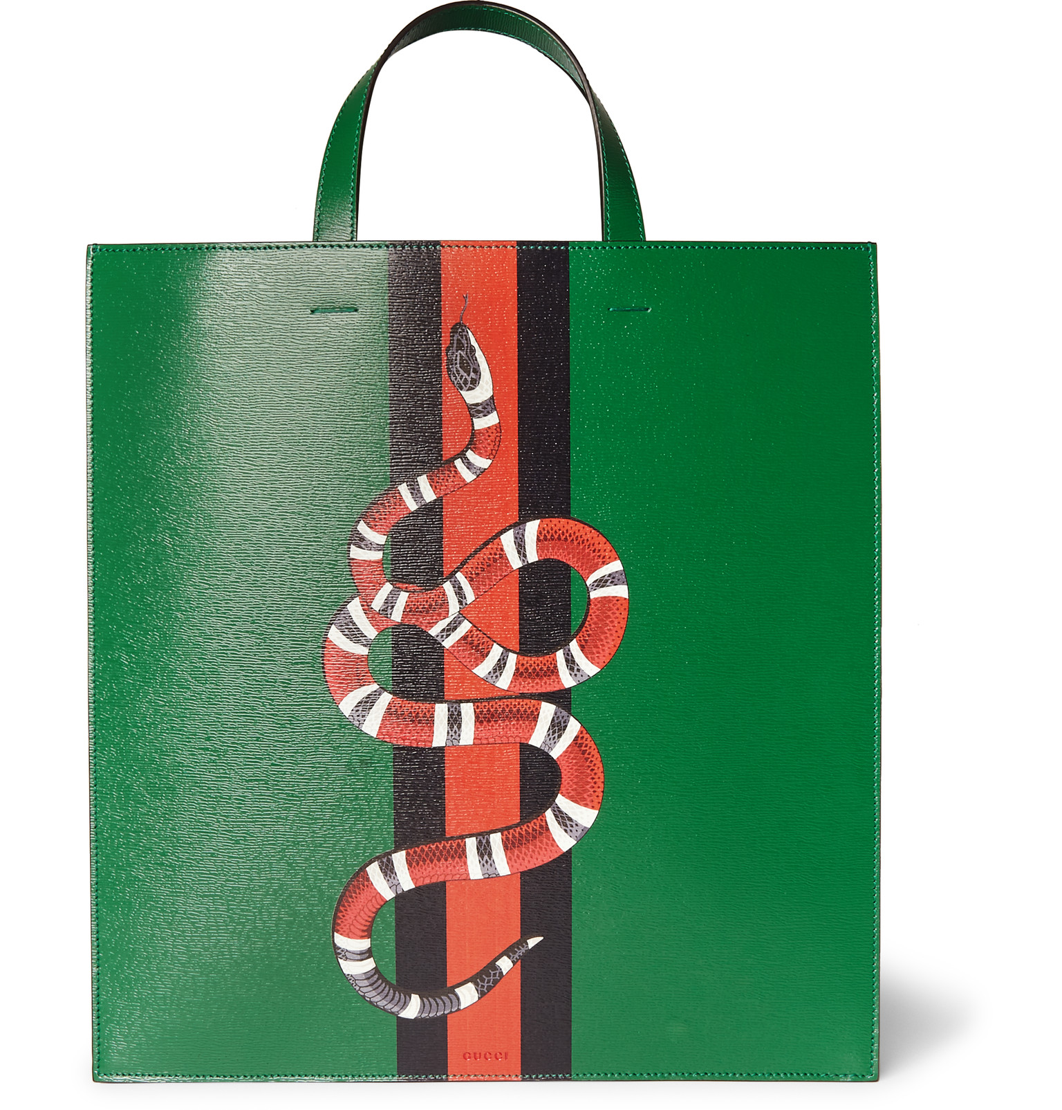 Very Goods Gucci Painted Full Grain Leather Tote Bag