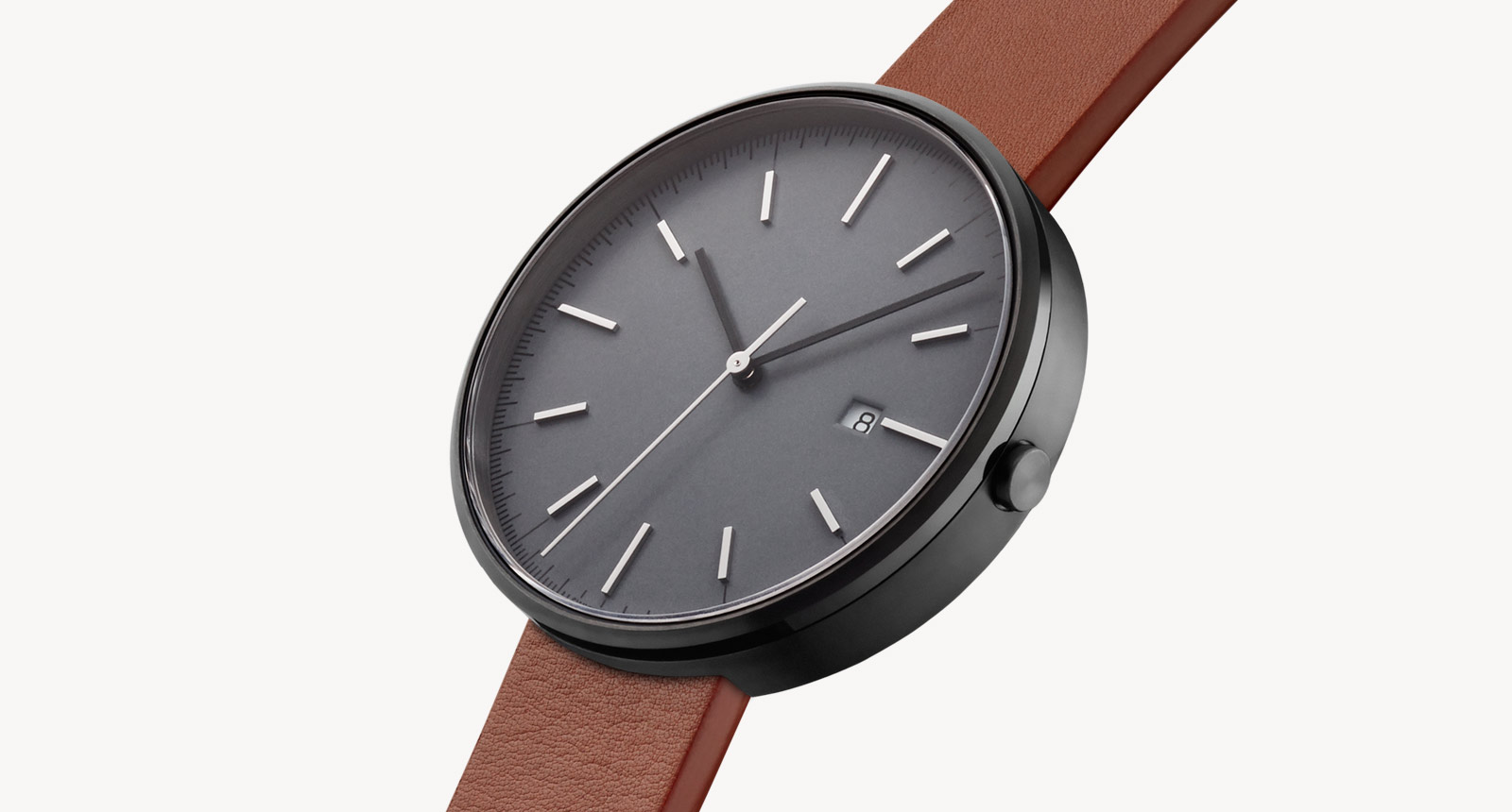 UNIFORM WARES M38 時計 グレー レザー Very Goods | UNIFORM WARES M40 PVD Grey Date Watch with Tan