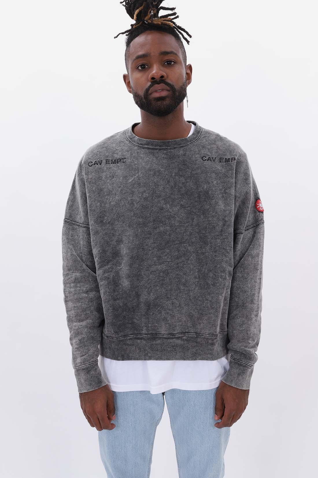 Very Goods Cav empt Bleached wash crew neck Grey GRADUATE STORE