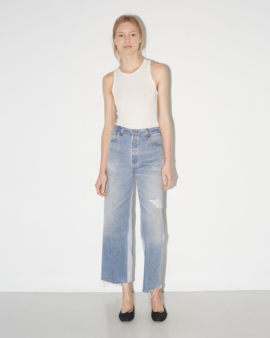 RE/DONE High-Rise Wide-Leg Cropped Jeans