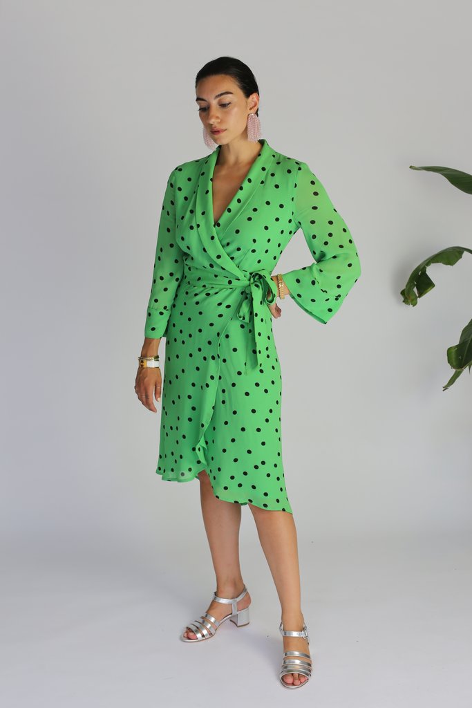 Ganni Dainty Georgette Wrap Dress ...