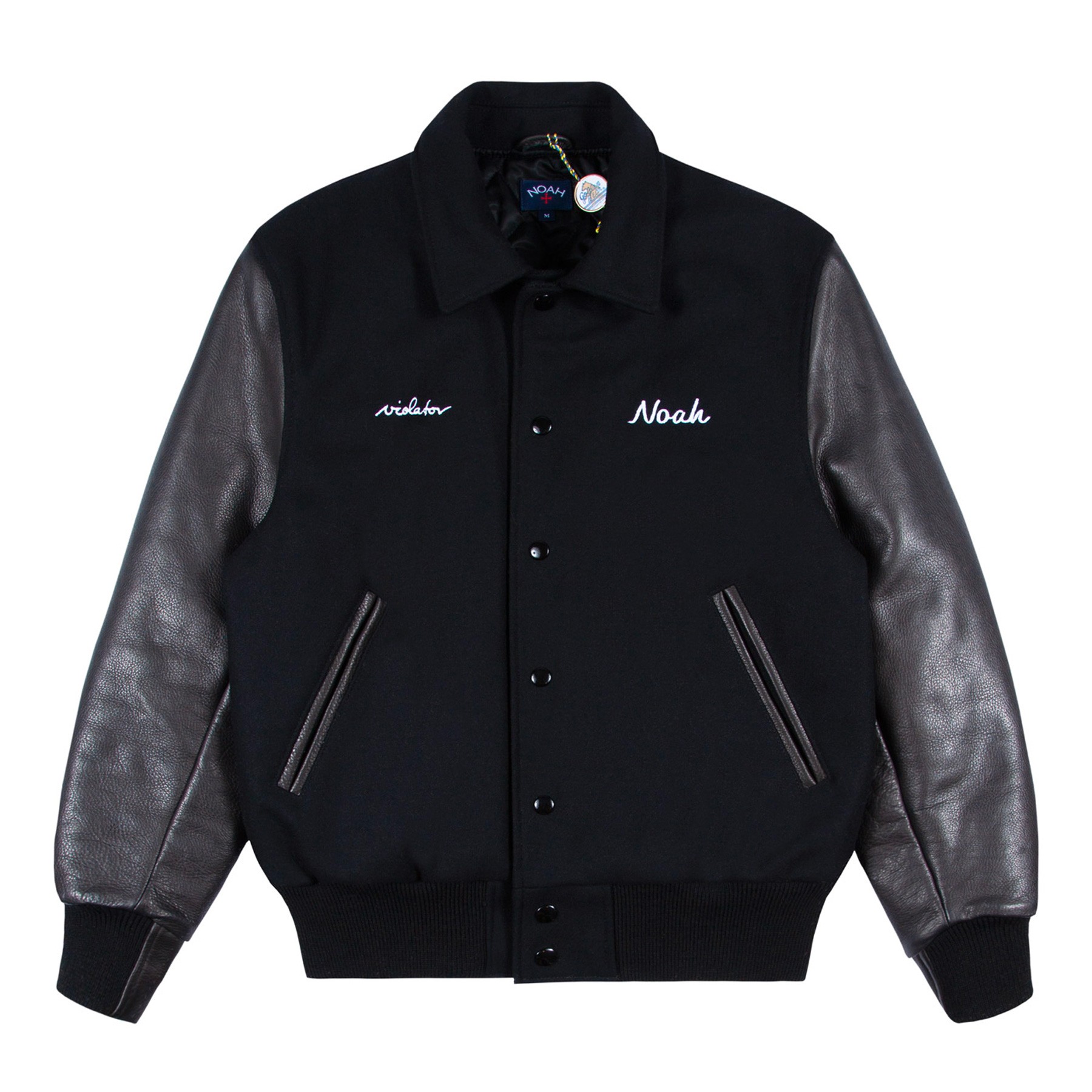 Very Goods | Noah Depeche Mode Violator Rose Varsity Jacket (Black)