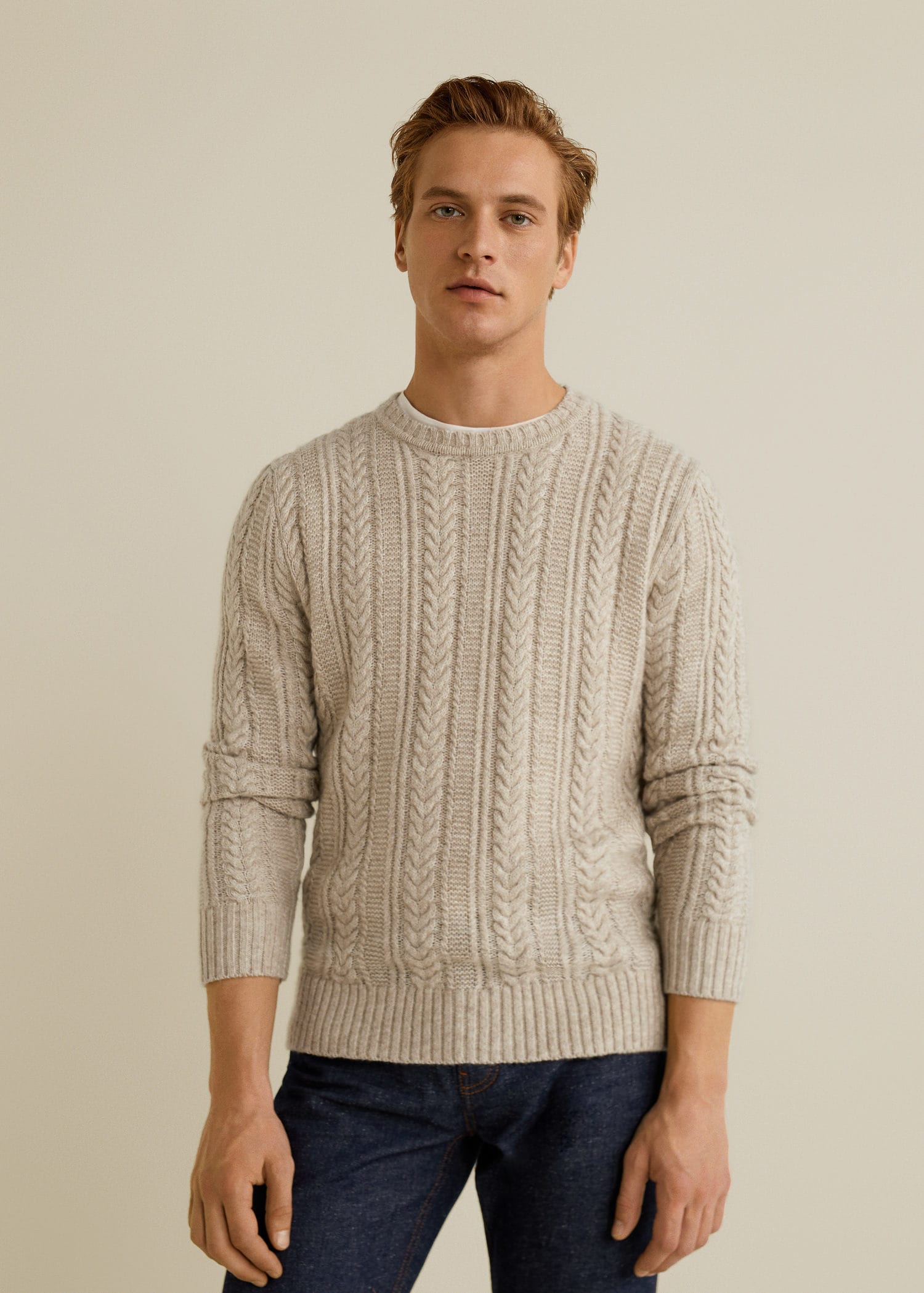 Very Goods Knitted braided sweater Men MANGO Man USA