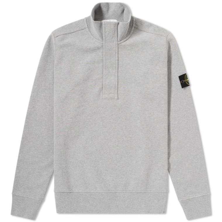 stone island garment dyed half zip sweat