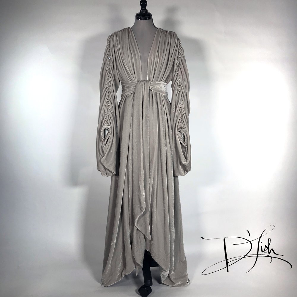 slim fit dress slacks Modest Formal Satin Dress G531 Grey main image 0